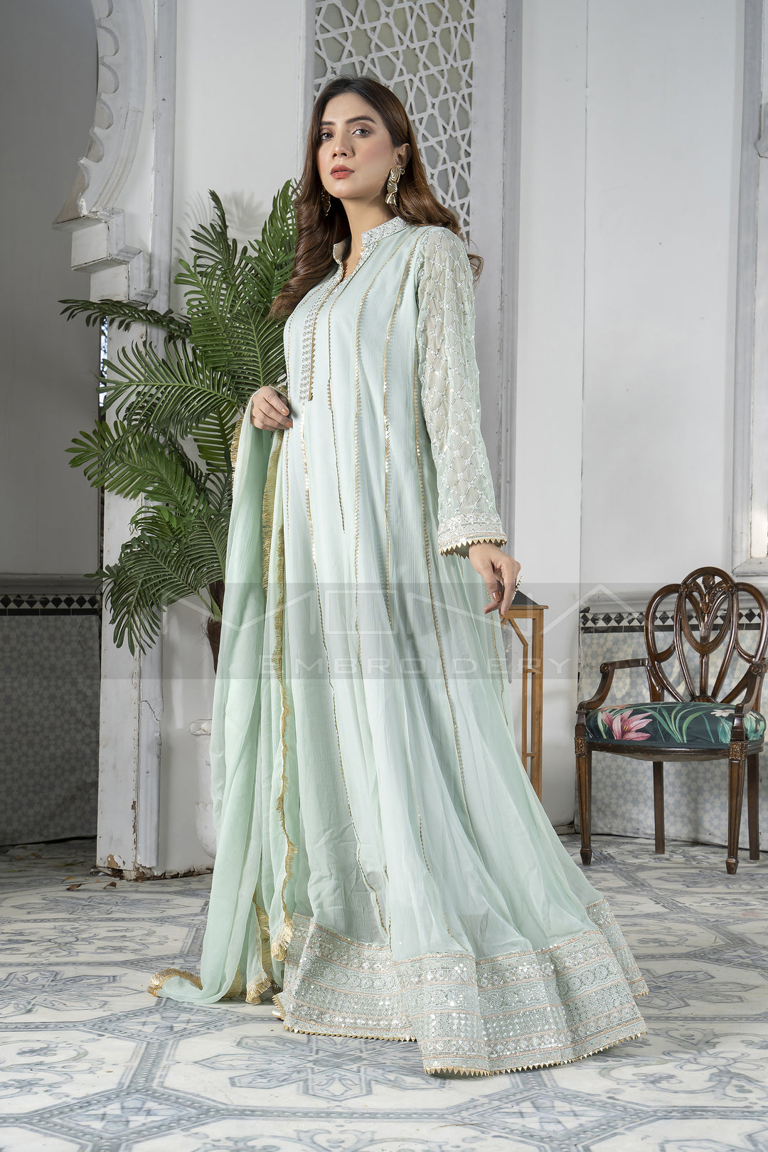 EMBELLISH AZURE- MINT-GREEN