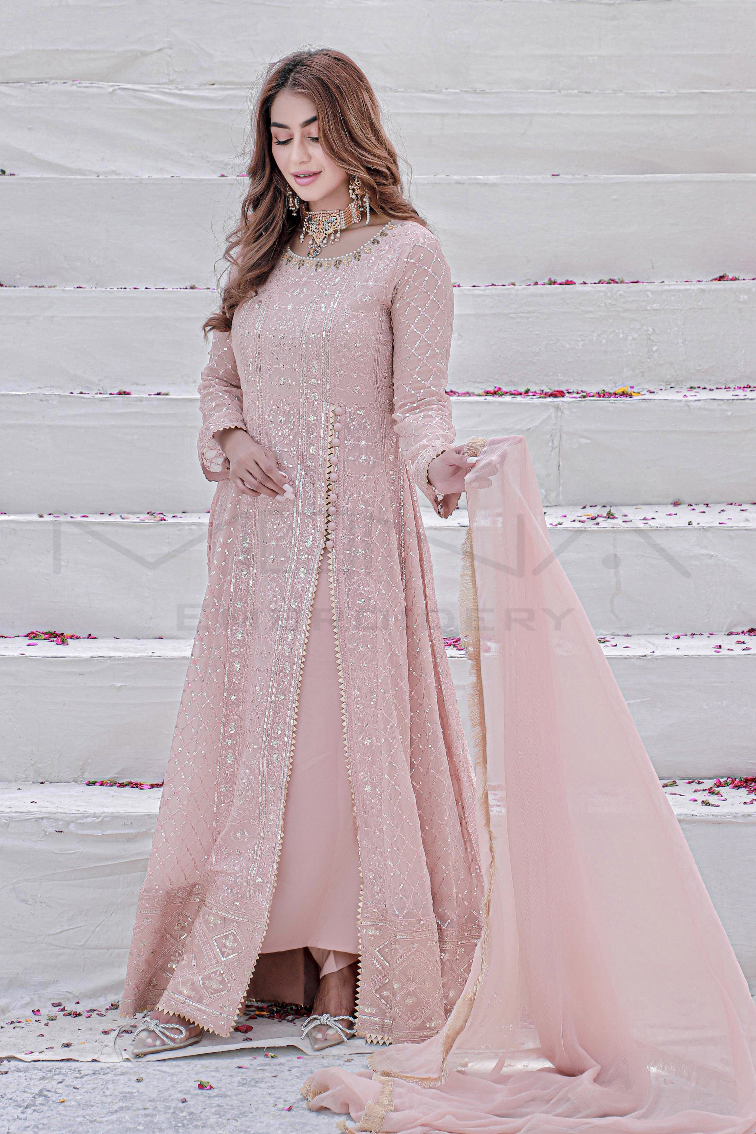 Pakistani Party Wear Dresses  Elegant Embroidery Designs Dress